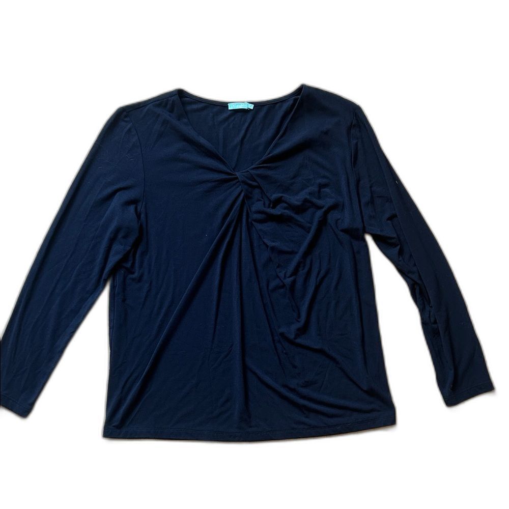 J.McLaughlin Navy Twist Front Long Sleeve Top Women's Size XS
